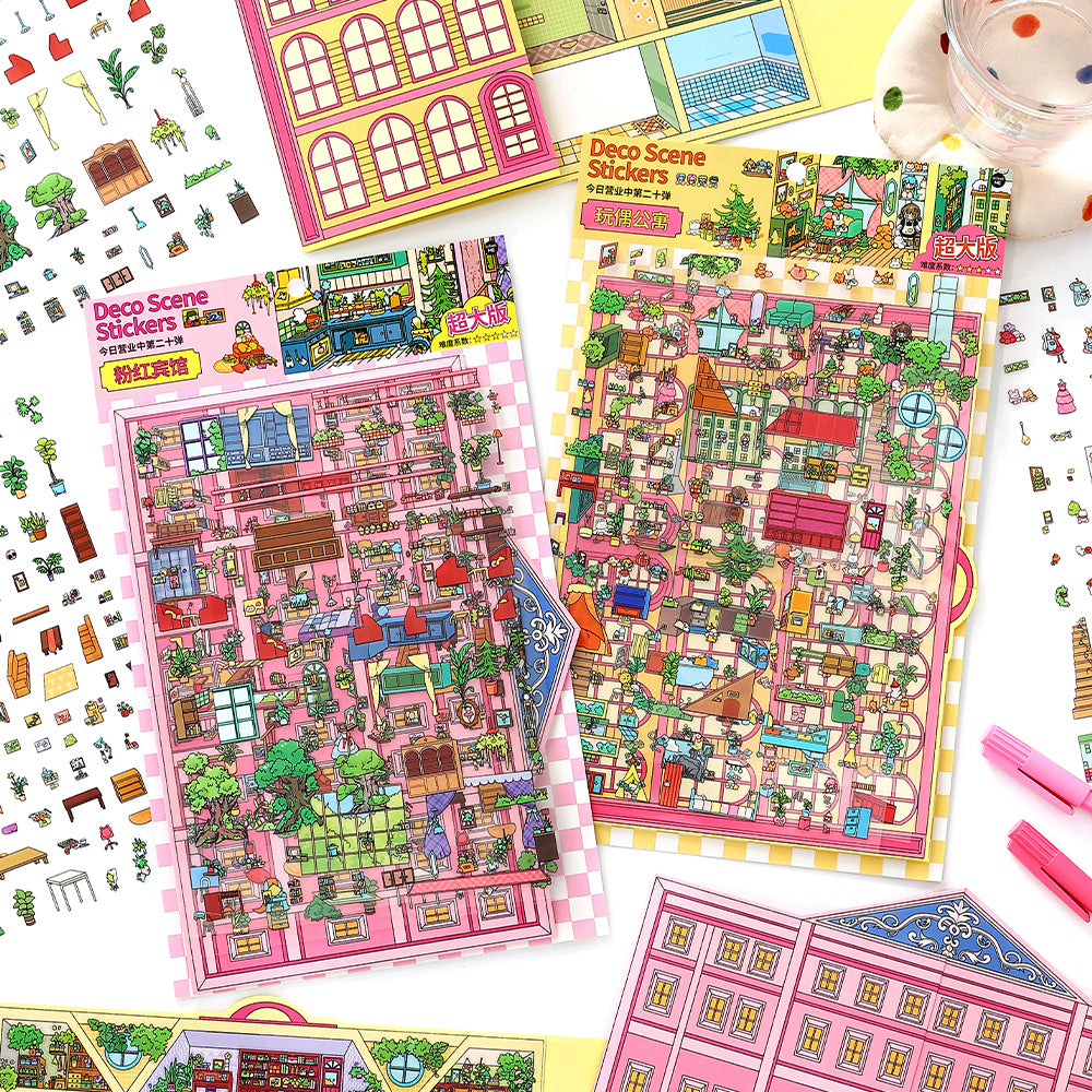 [La Vie En Rose Hotel]Big Size 3D scene stickers for DIY