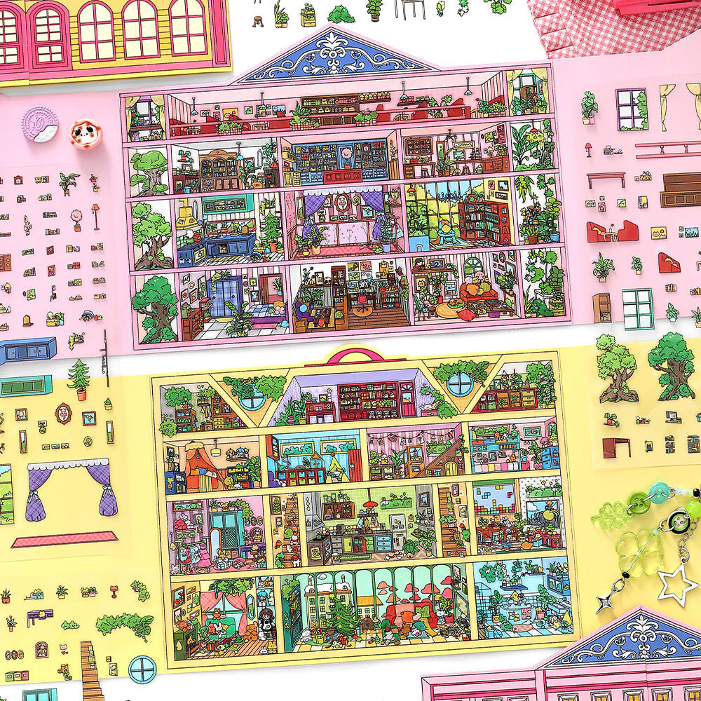 [La Vie En Rose Hotel]Big Size 3D scene stickers for DIY
