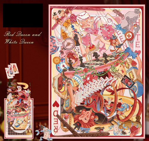 Alice In Wonderland 3 theme stickers- 3D Miniature Theme Scene stickers,stress relief DIY