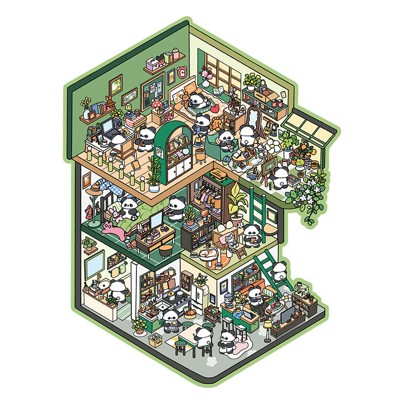 [Panda & Rabbit Life]3D Scene Stickers