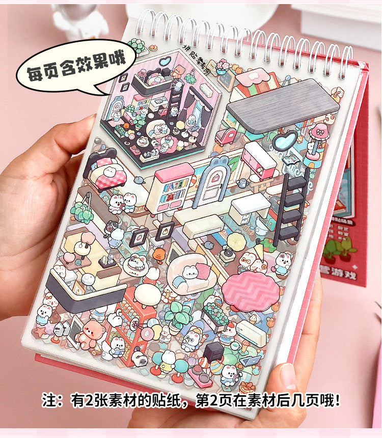 20P in 1  Miniature 3D scene stickers book for multiple scene