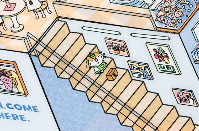 [BOOK STORE + SUPERMARKET]Miniature Scene 3D Sticker, DIY project and stress relief