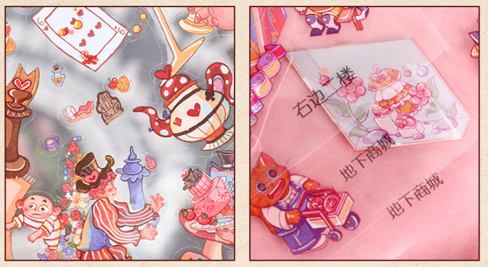 Alice In Wonderland 3 theme stickers- 3D Miniature Theme Scene stickers,stress relief DIY