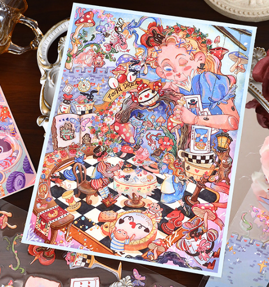 Alice In Wonderland 3 theme stickers- 3D Miniature Theme Scene stickers,stress relief DIY