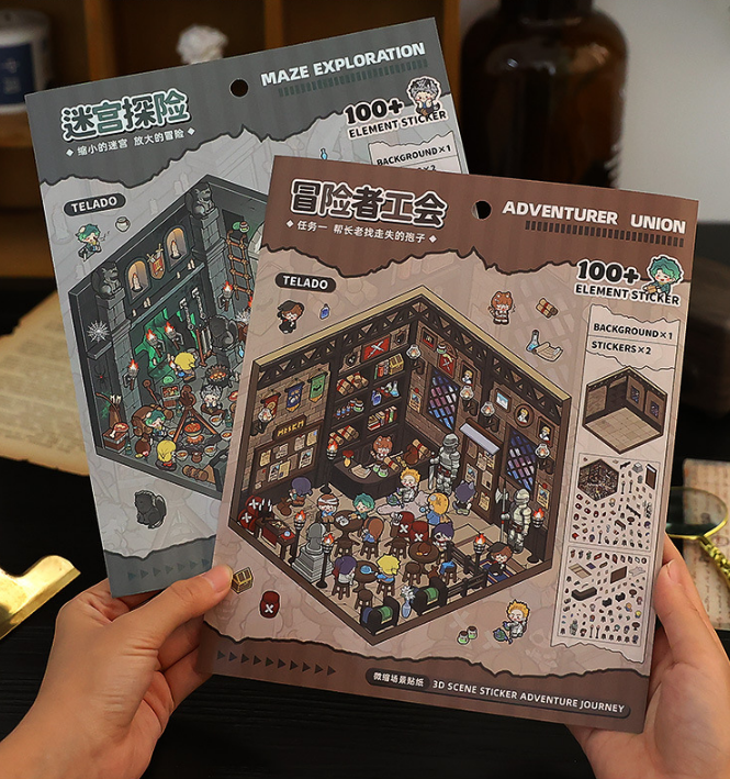 [Magic Journey Through the Middle Ages] 3D Miniature Horror Gothic Theme Scene Stickers