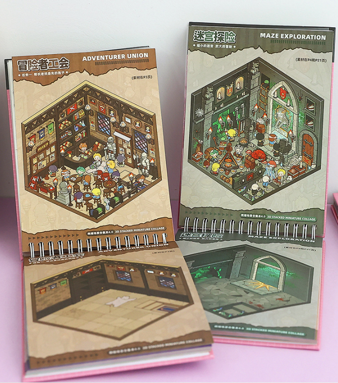 [The Adventure Journey Collection]45 P 3D Scene stickers scrapbook supplies collection, DIY project, Stress Relief