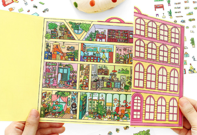 [La Vie En Rose Hotel]Big Size 3D scene stickers for DIY
